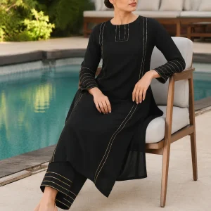 Deja Black Kurta-Pant Set